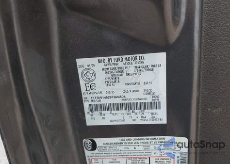 2009 Ford F-150 Xl/Xlt from USA, damaged, VIN 1FTRW14829FB24504